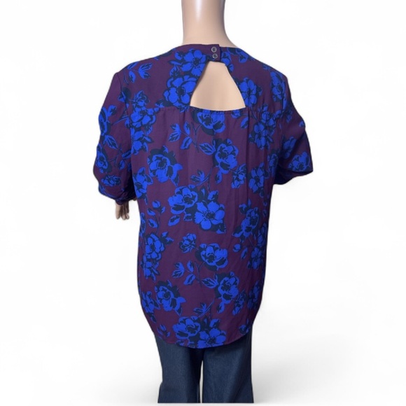 41 Hawthorn Floral Blue and Purple Women's blouse size large - Picture 5 of 7